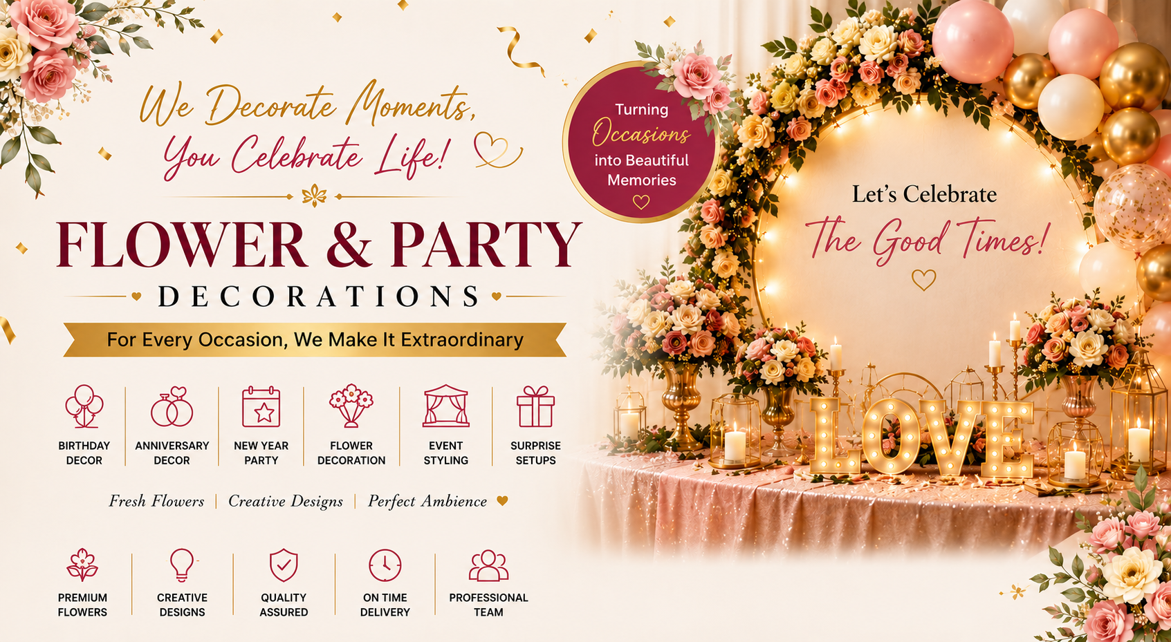 Beautiful flower arrangement - Petals N Decors